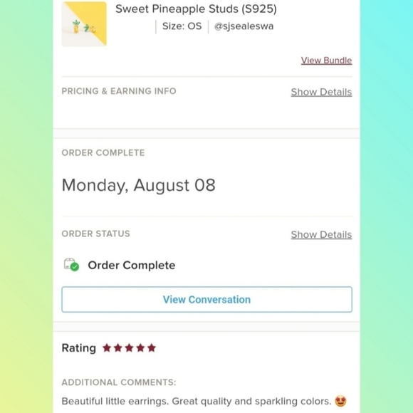 Sweet Pineapple Studs (S925) - Only 2 left! - Picture 11 of 11